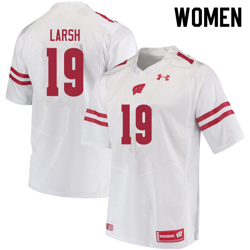 Wisconsin Badgers Women's #19 Collin Larsh NCAA Under Armour Authentic White College Stitched Football Jersey LH40Y13IO